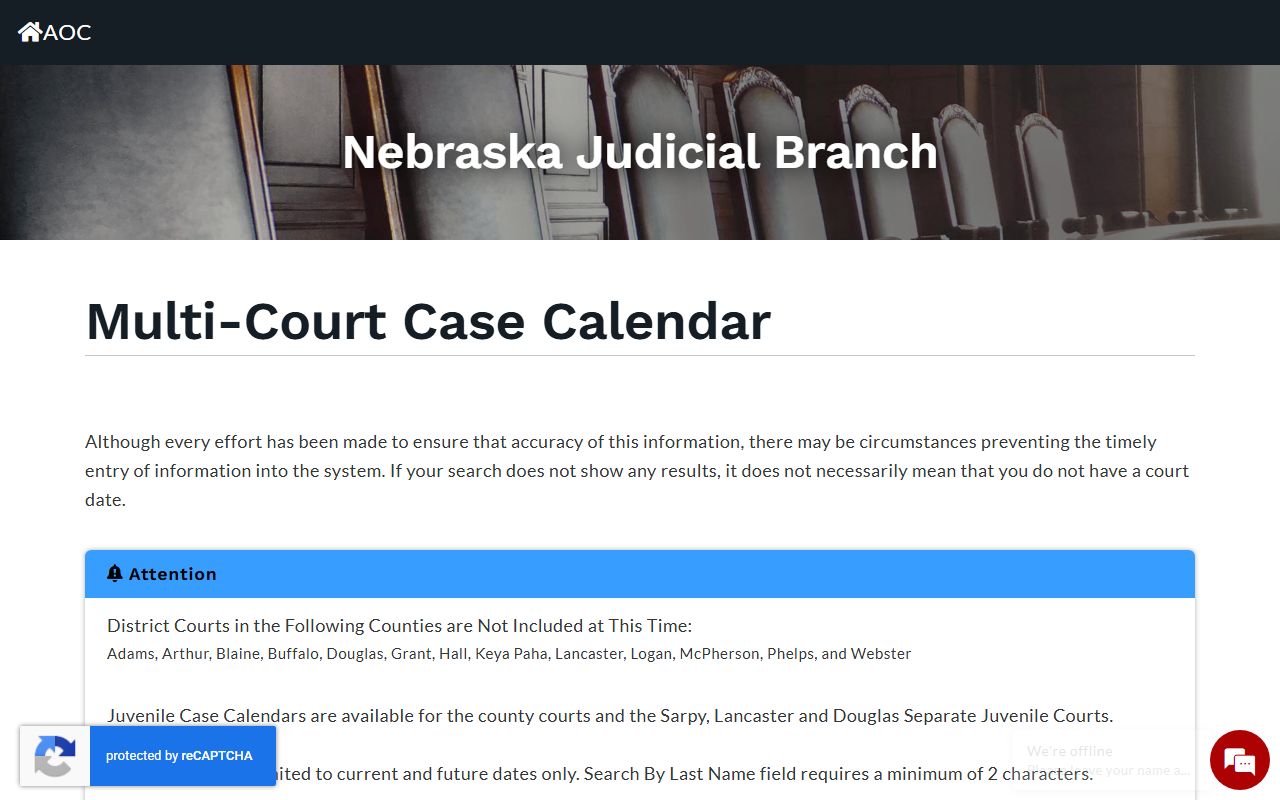 Wheeler County court records after arrest Nebraska court calendar search