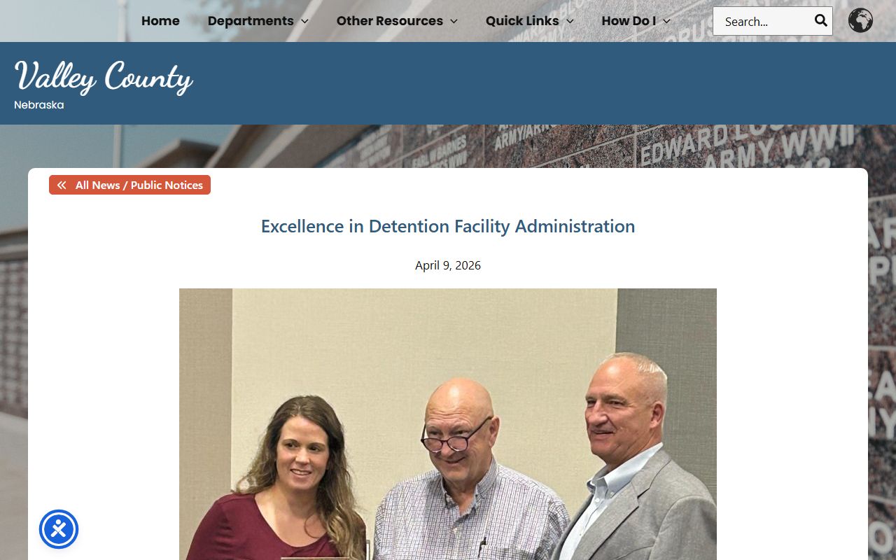 Valley County Jail capacity and Wheeler County inmate holds article